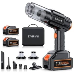 21V Black & Orange Cordless Vacuum Cleaner with 2 Batteries